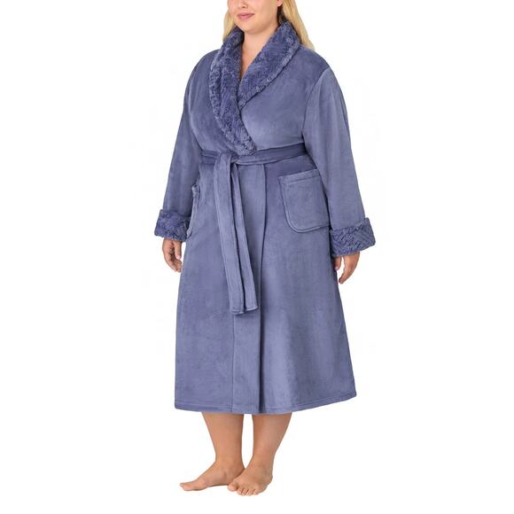 NWT Carole Hochman Women's Silky Soft Shawl Collar Wrap Style Plush Robe - Picture 7 of 10